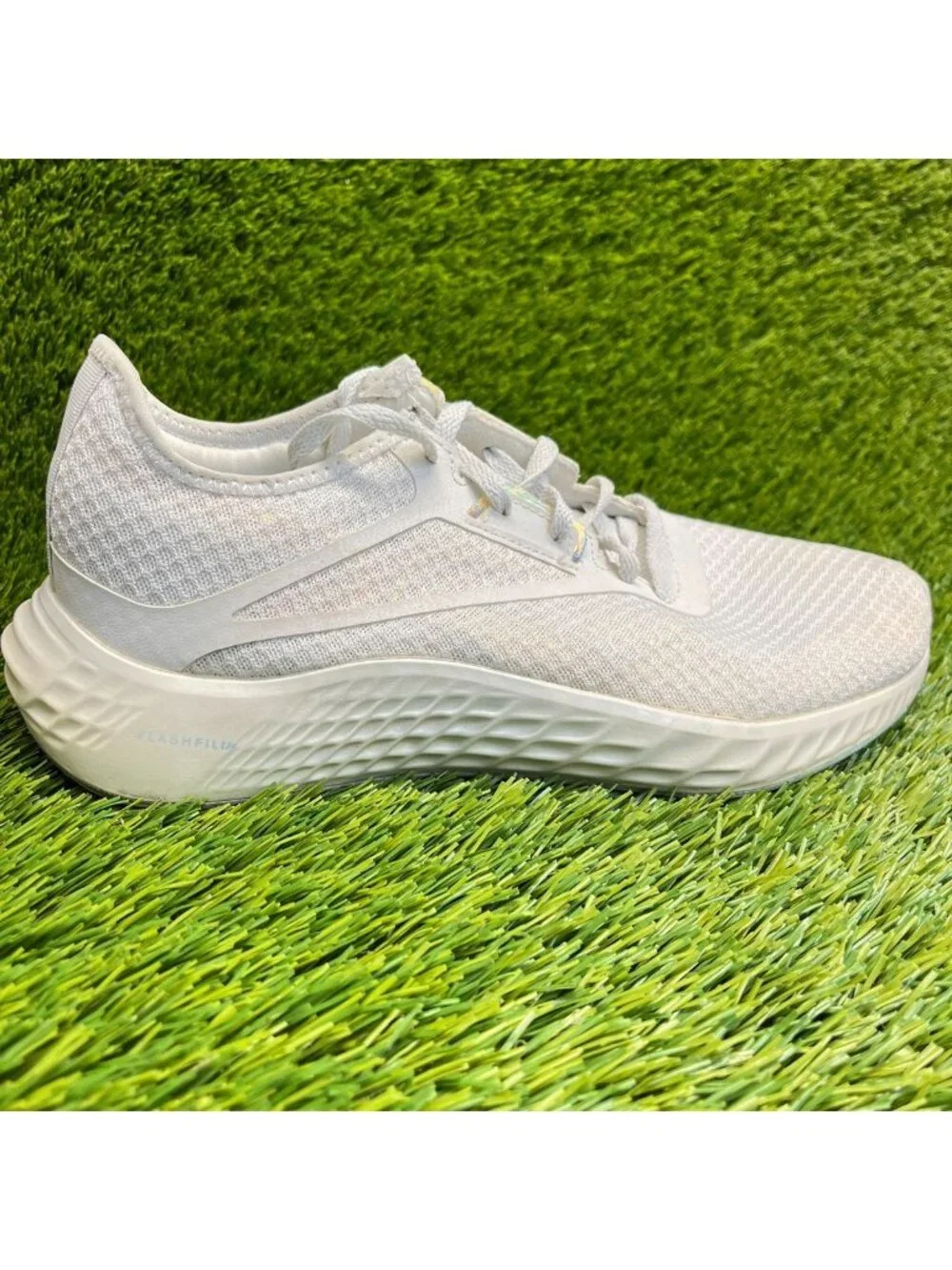 Reebok Flashfilm 3.0 Womens Size 8 White Athletic Running Walking Shoes Sneakers